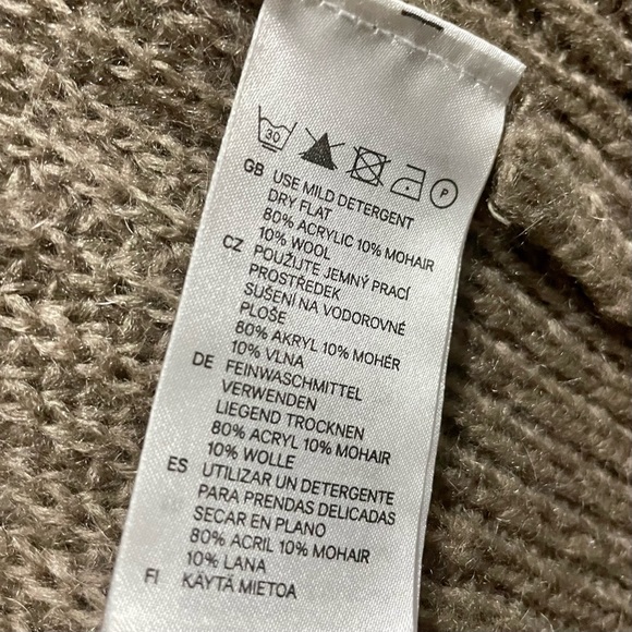 H&M Open Front Mohair, Wool and Acrylic Blend Knit Cardigan w/Two Front Pockets - Picture 8 of 8